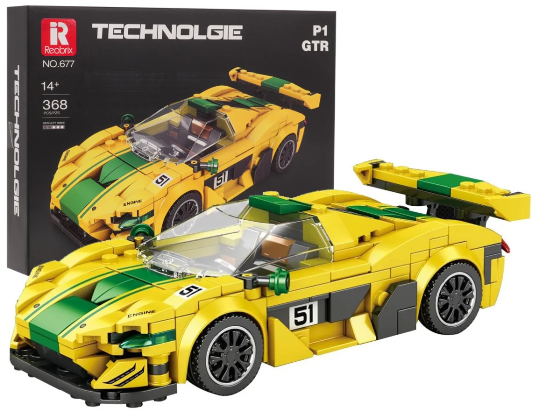 Tehnički set kockica žuti sportski automobil P1 GTR, 368 dijelova_1