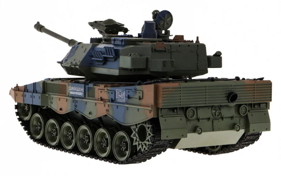 Tenk Leopard 2A6 na daljinsko upravljanje za djecu 3+ godine, zeleni, funkcija dima 1:18 +_3