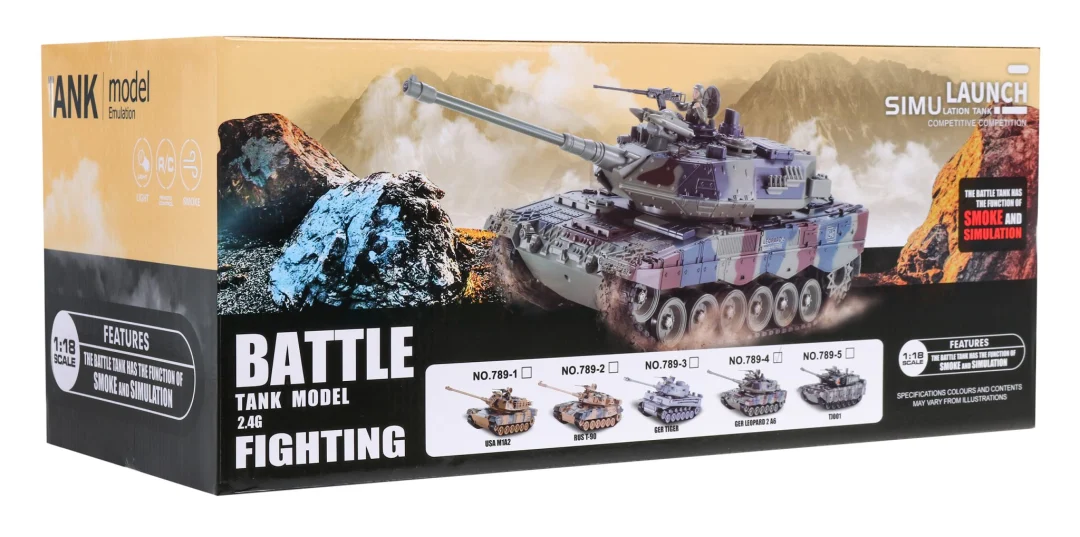 Tenk Leopard 2A6 na daljinsko upravljanje za djecu 3+ godine, zeleni, funkcija dima 1:18 +_8