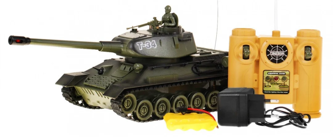 Tenk T-34 na daljinsko upravljanje za djecu 3+ Zeleni model Pucanje 1:28 + Odlična tenkovska bitka_2