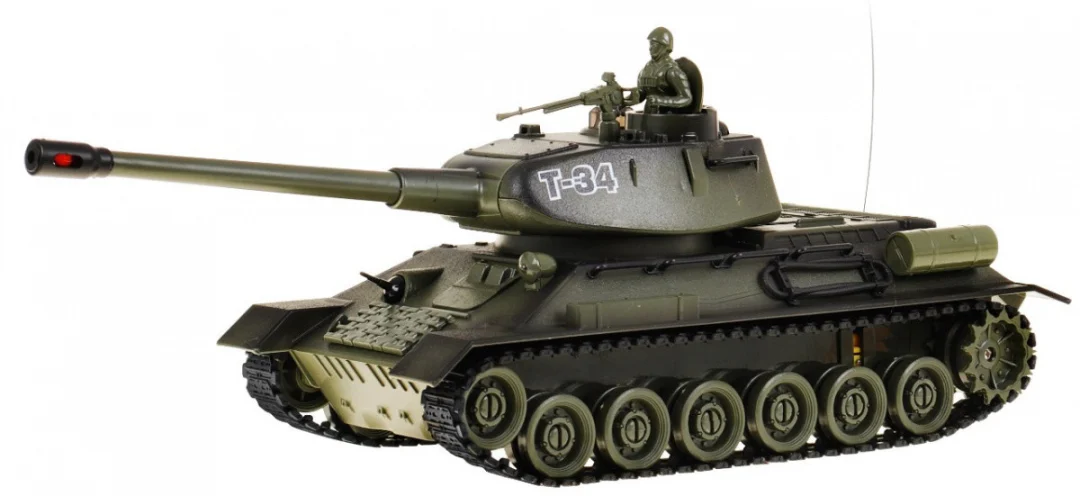Tenk T-34 na daljinsko upravljanje za djecu 3+ Zeleni model Pucanje 1:28 + Odlična tenkovska bitka_4