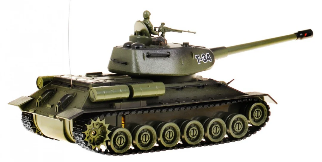 Tenk T-34 na daljinsko upravljanje za djecu 3+ Zeleni model Pucanje 1:28 + Odlična tenkovska bitka_5