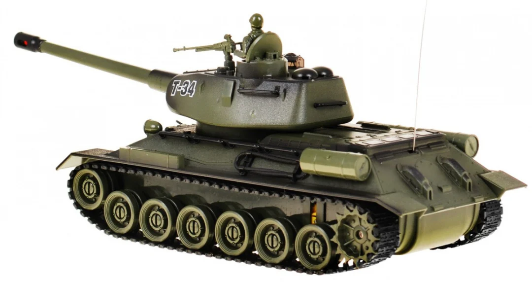 Tenk T-34 na daljinsko upravljanje za djecu 3+ Zeleni model Pucanje 1:28 + Odlična tenkovska bitka_9