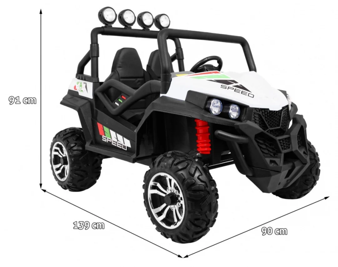 Terenski Grand Buggy Lift za djecu bijeli + 4x4 pogon + daljinski upravljač + nosač za, bijela_2