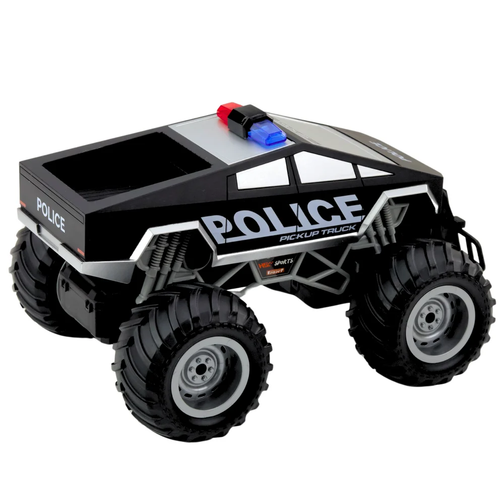 Terenski RC policijski automobil na daljinsko upravljanje, crni 1:16_3