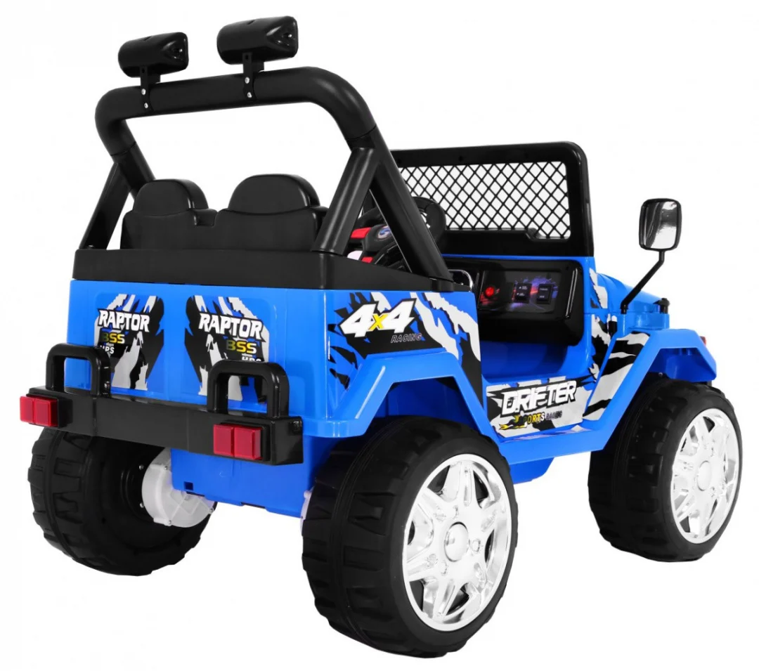 Terenski Raptor Drifter, vozilo na baterije za djecu, plavo + daljinski upravljač + spori start_2