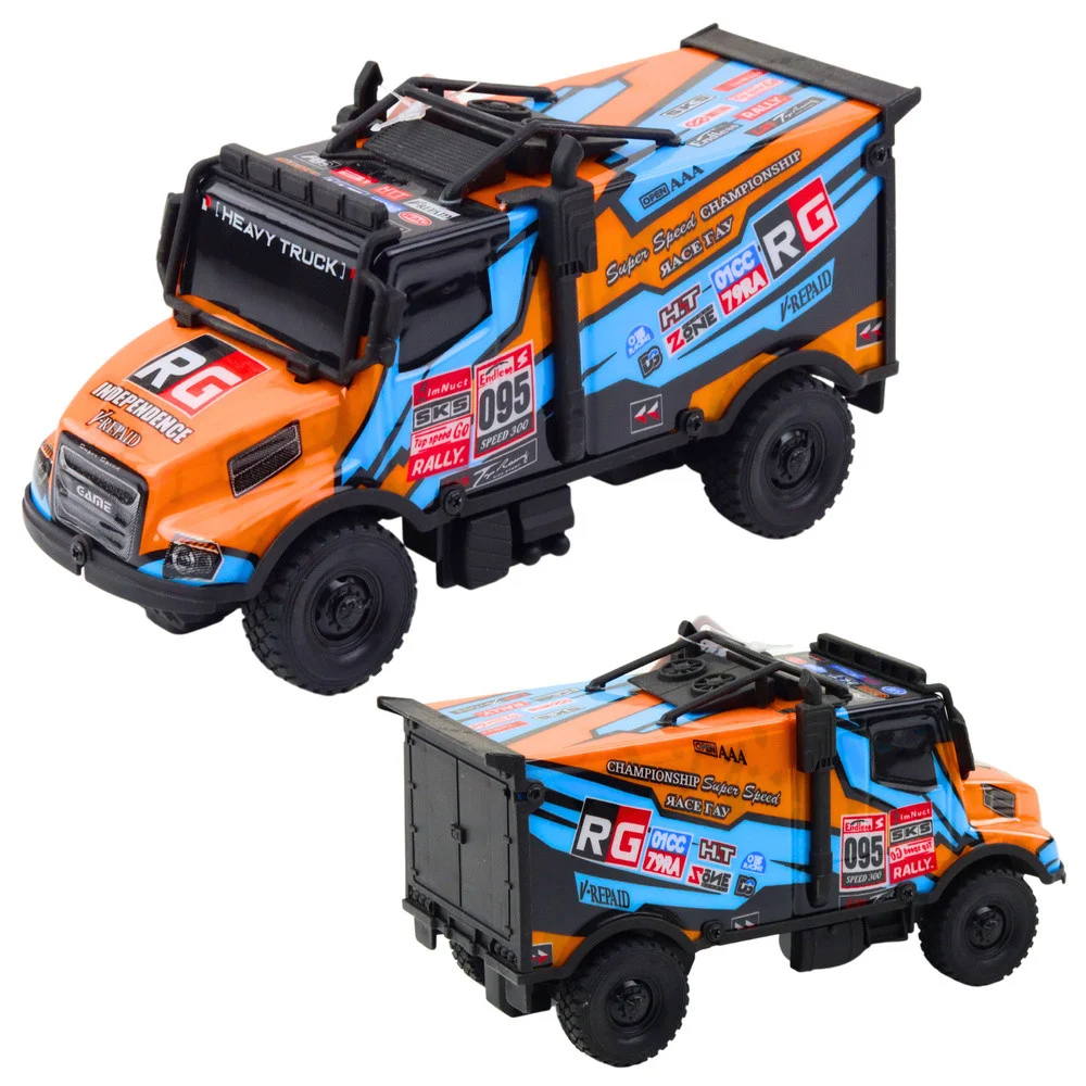 Terenski auto friction drive narančasto-plavi sa svjetlima_3
