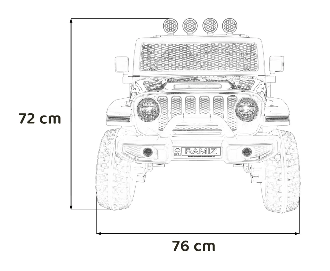 Terenski automobil OFF-ROAD 3.0 za djecu Crni + Daljinski upravljač + Sporo pokretanje, crna_2
