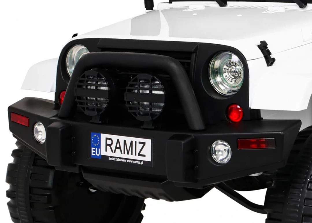 Terenski automobil na baterije za djecu Bijeli terenski Jeep + daljinski upravljač + svjetla i zvukovi, bijela_12