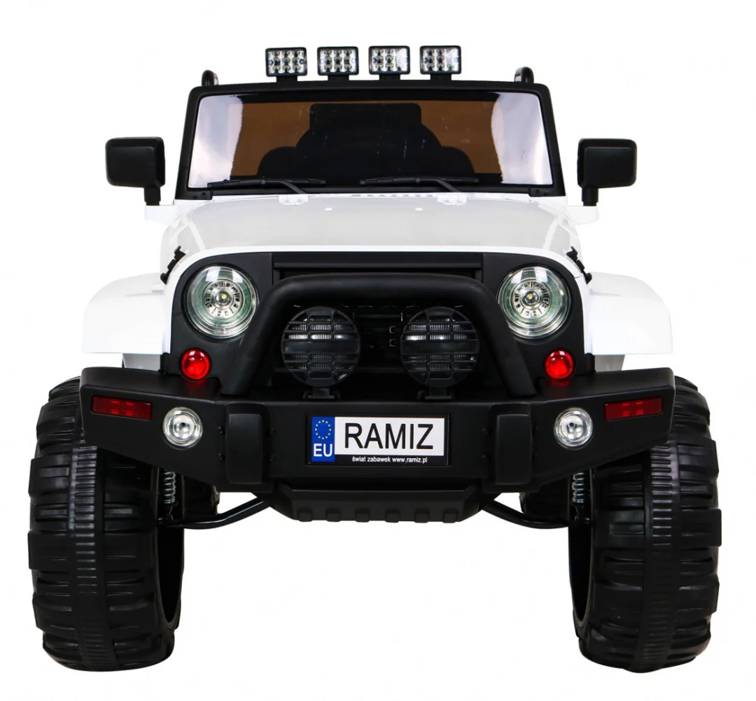 Terenski automobil na baterije za djecu Bijeli terenski Jeep + daljinski upravljač + svjetla i zvukovi, bijela_3