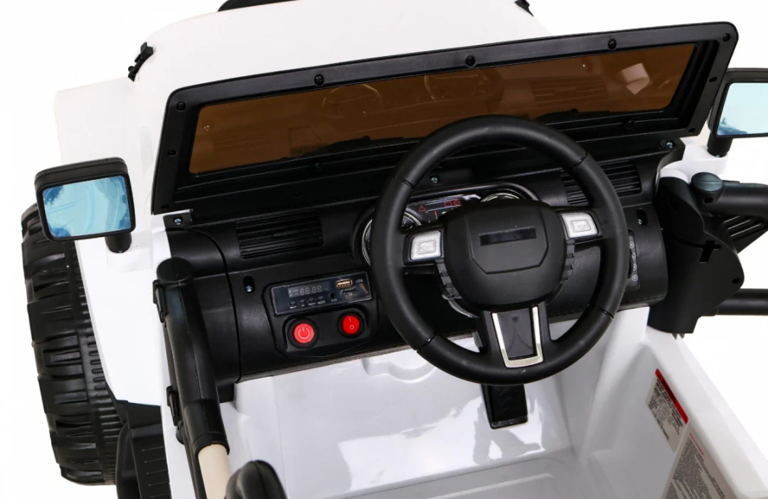 Terenski automobil na baterije za djecu Bijeli terenski Jeep + daljinski upravljač + svjetla i zvukovi, bijela_9