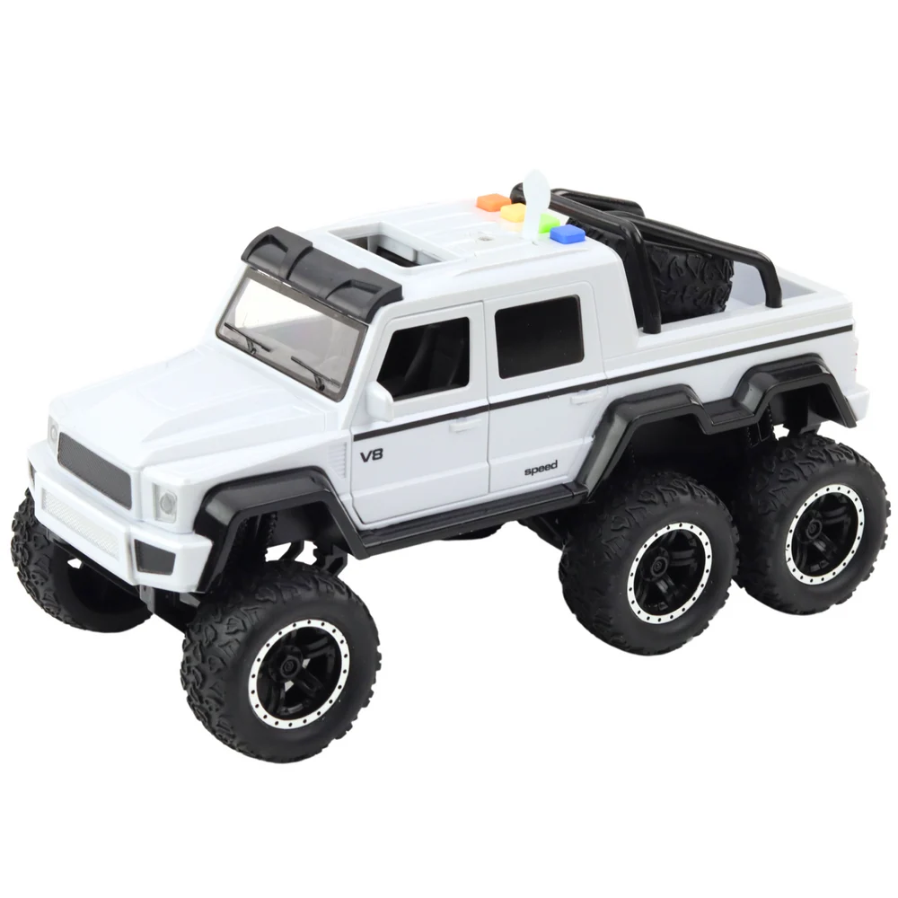 Terenski pickup 6×6 s trenjem - svjetla i zvukovi bijeli 1:16_2