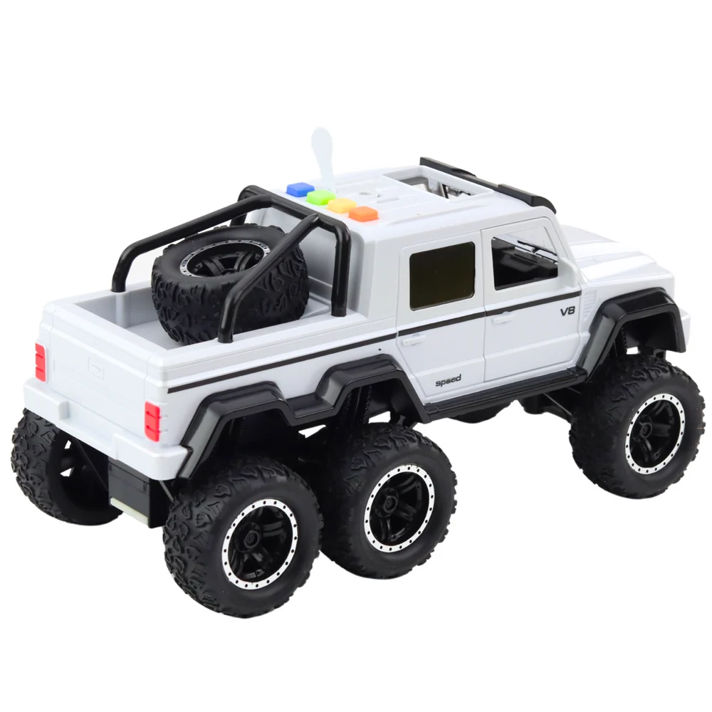 Terenski pickup 6×6 s trenjem - svjetla i zvukovi bijeli 1:16_3