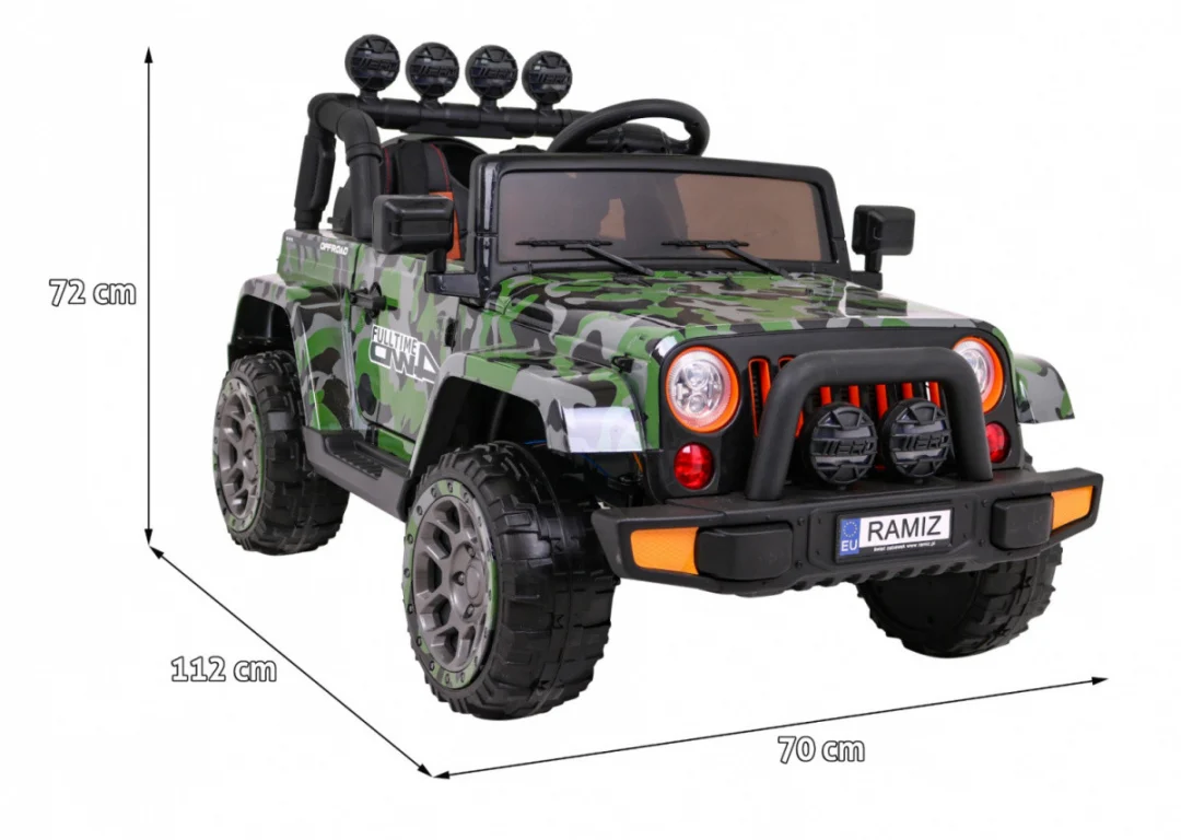 Terensko vozilo s pogonom na sva četiri kotača za djecu, kamuflažna boja, 4x4 pogon, daljinski_2