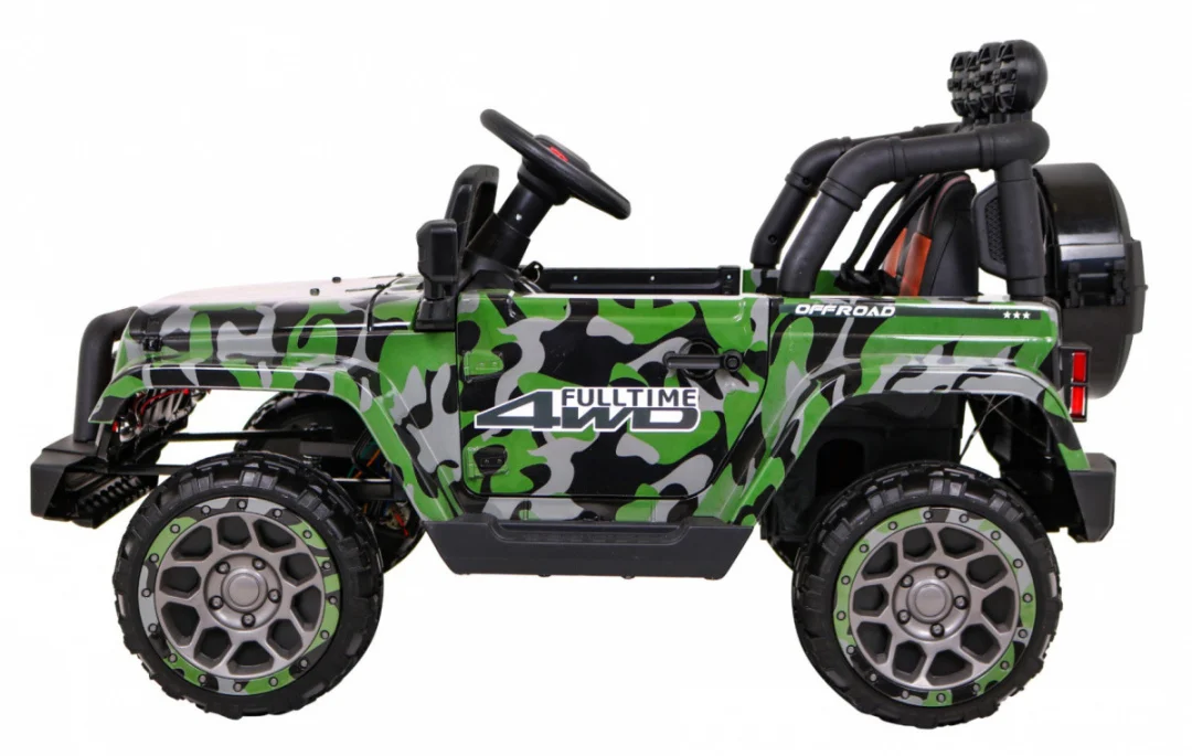 Terensko vozilo s pogonom na sva četiri kotača za djecu, kamuflažna boja, 4x4 pogon, daljinski_4