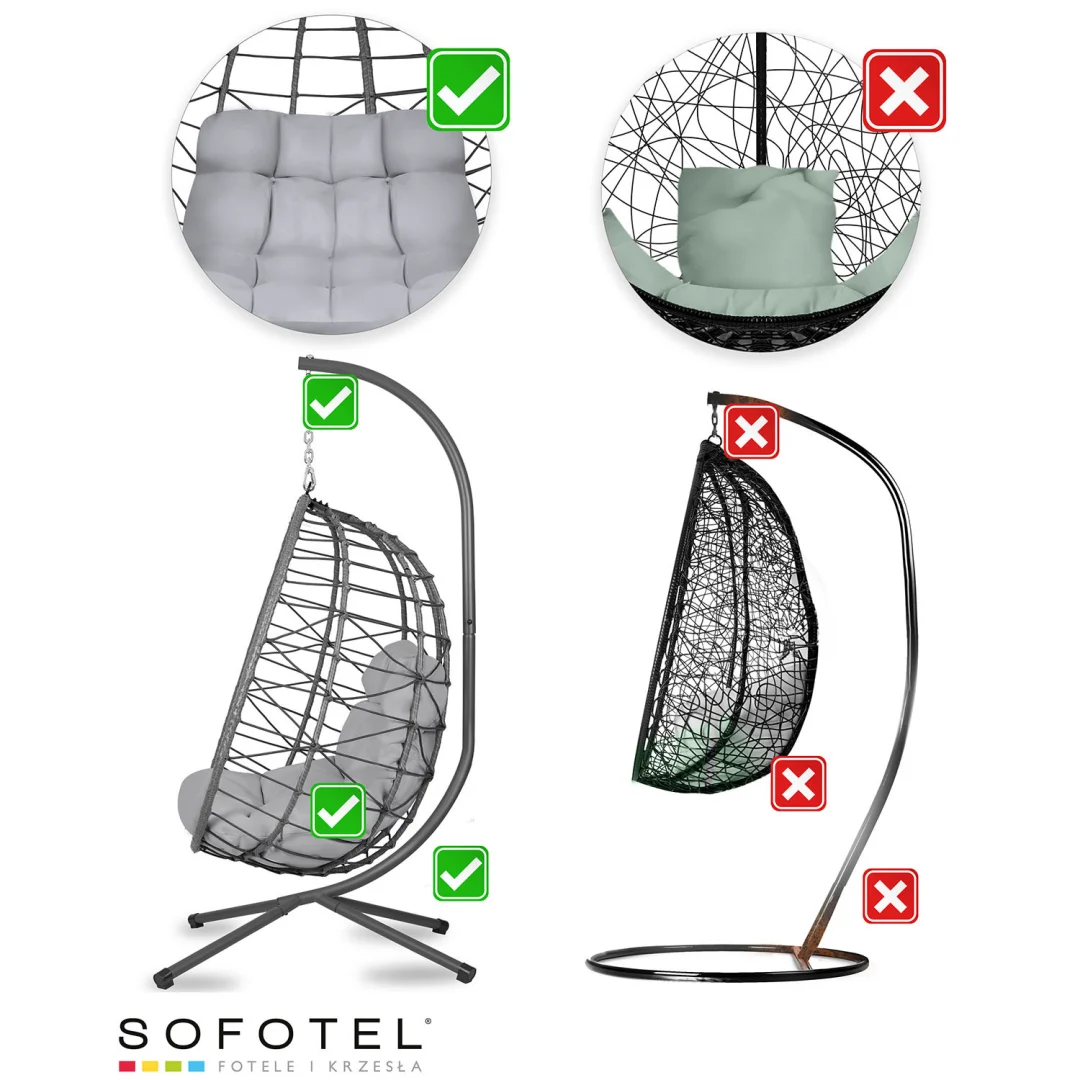 Tihuana siva viseća vrtna stolica + sivi Sofotel jastuci (290320)_15