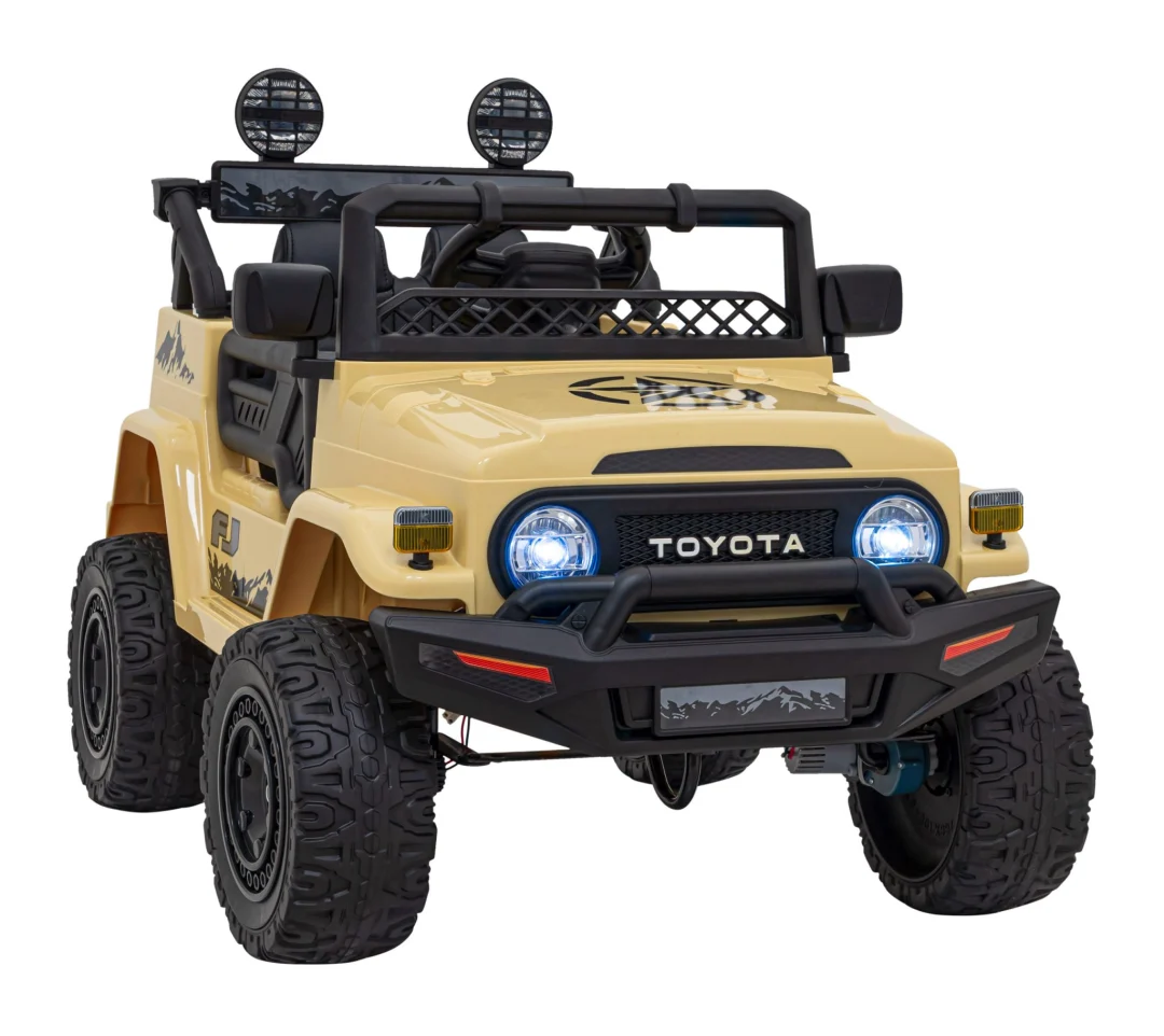 Toyota FJ Cruiser za djecu bež + daljinski upravljač + 4x4 pogon + audio LED + EVA + spori, crna_12