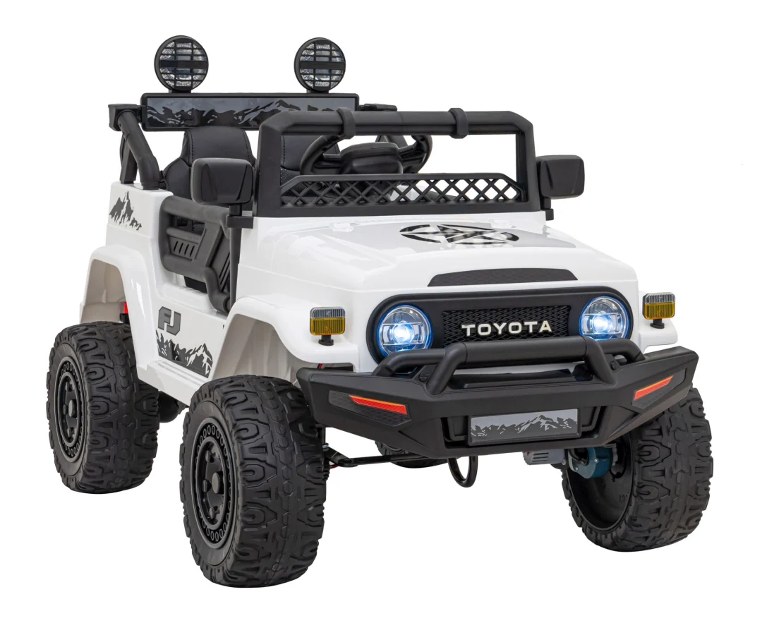 Toyota FJ Cruiser za djecu bijela + daljinski upravljač + 4x4 pogon + audio LED + EVA + spori start_11