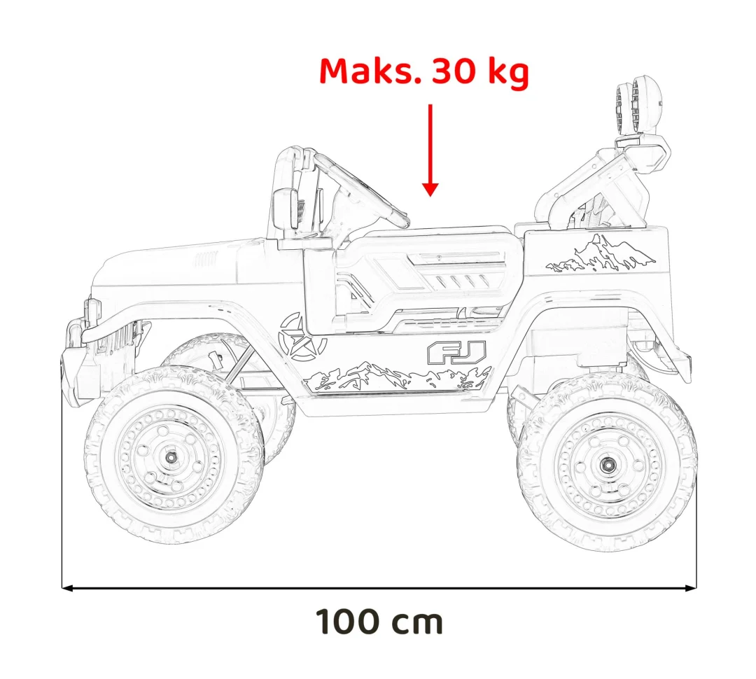 Toyota FJ Cruiser za djecu bijela + daljinski upravljač + 4x4 pogon + audio LED + EVA + spori start_3