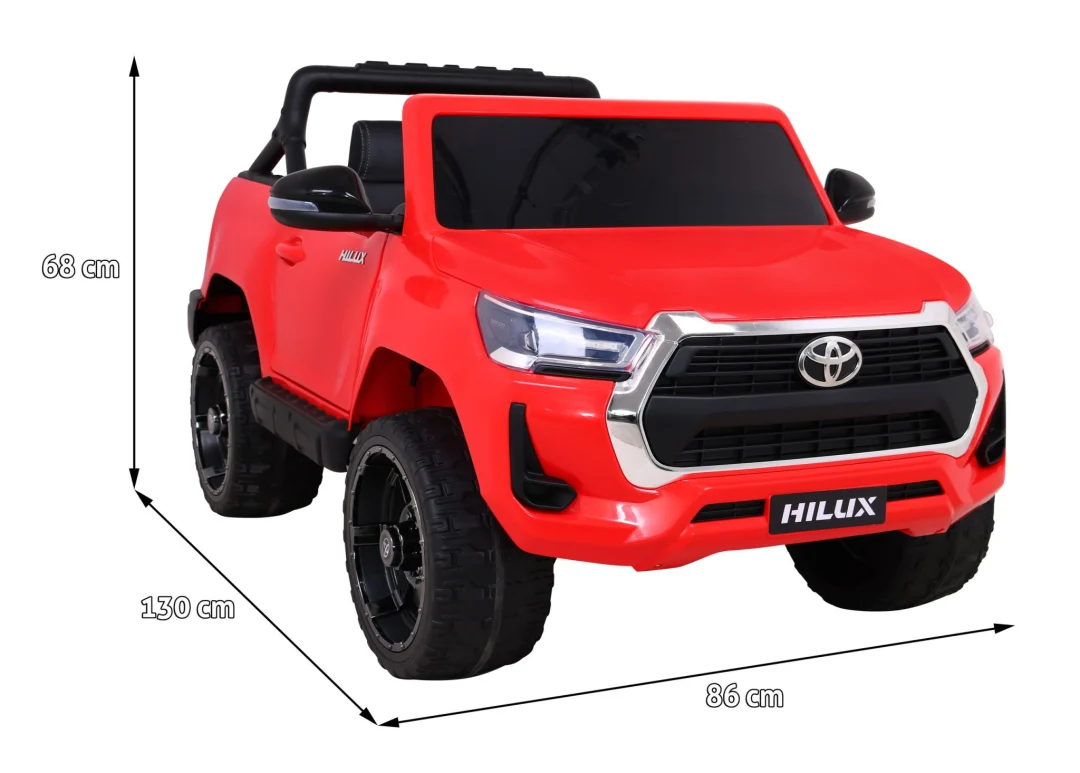 Toyota Hilux dječji crveni kamionet na baterije + 4x4 pogon + daljinski upravljač, crvena_11