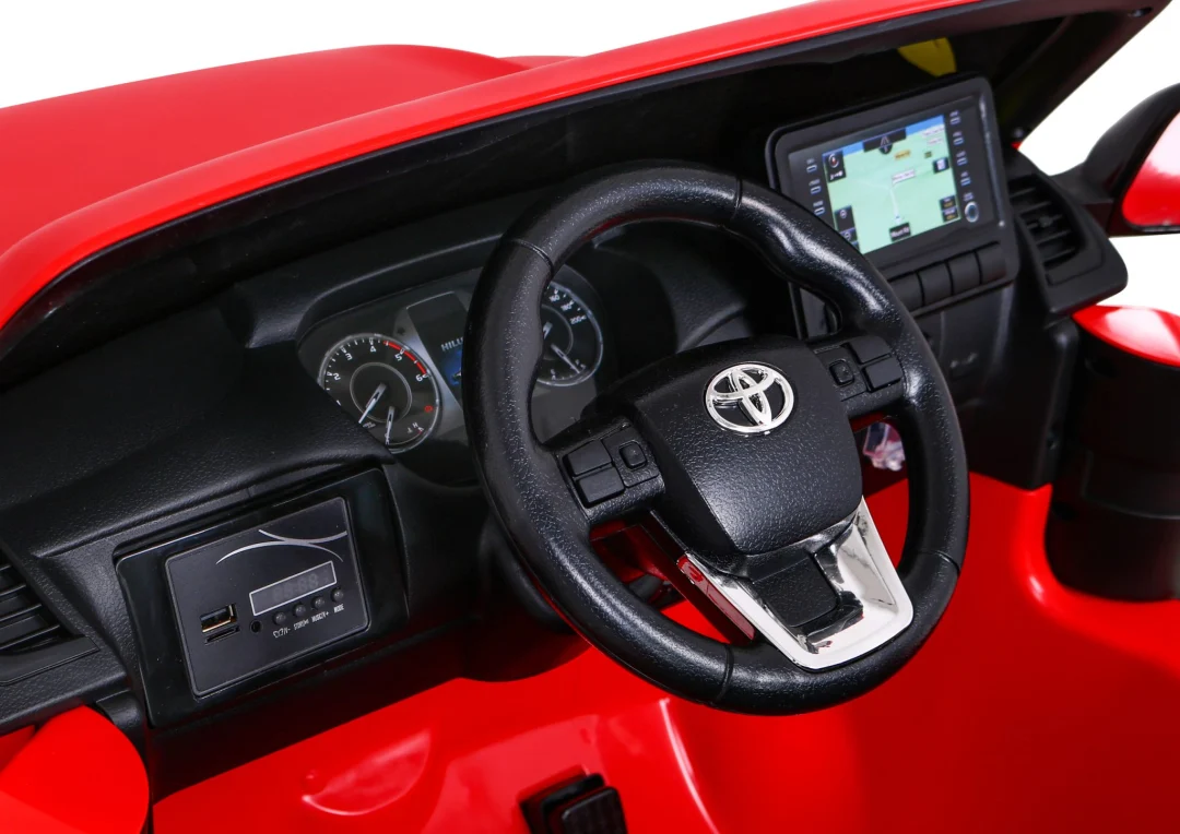 Toyota Hilux dječji crveni kamionet na baterije + 4x4 pogon + daljinski upravljač, crvena_7