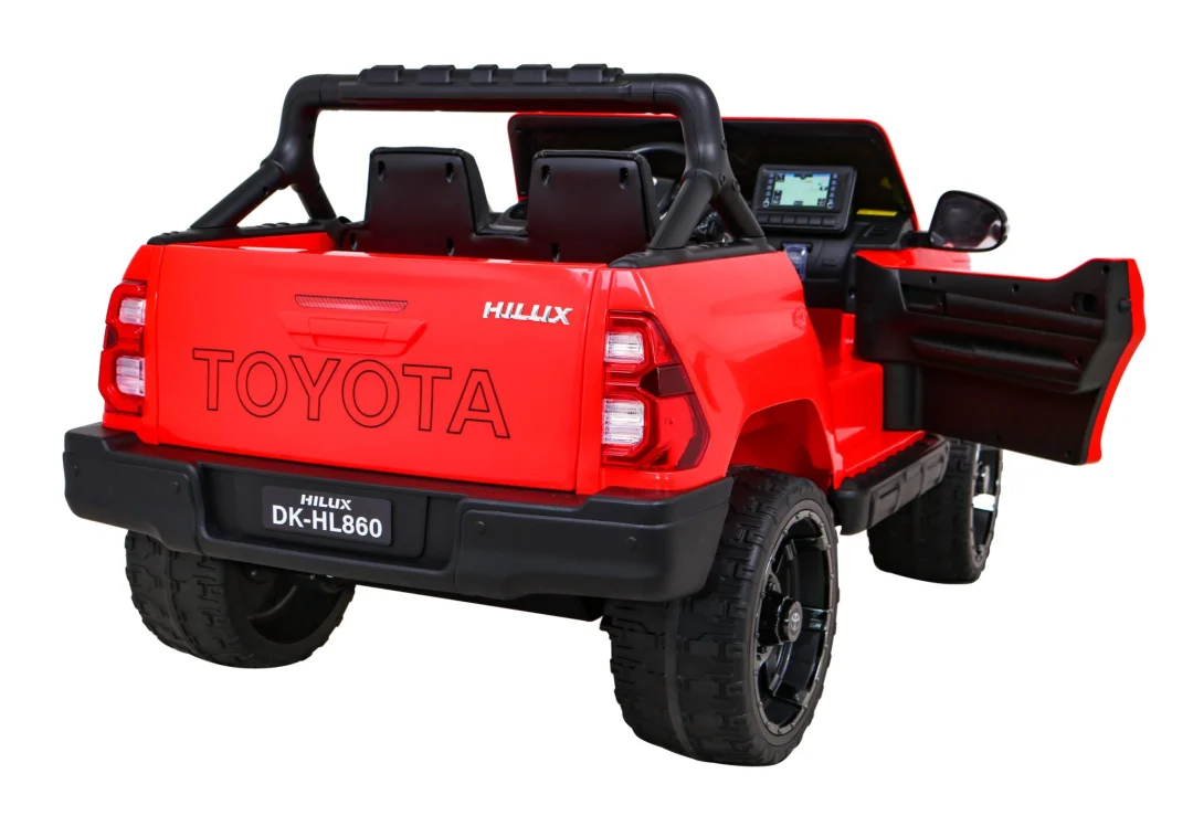 Toyota Hilux dječji crveni kamionet na baterije + 4x4 pogon + daljinski upravljač, crvena_9