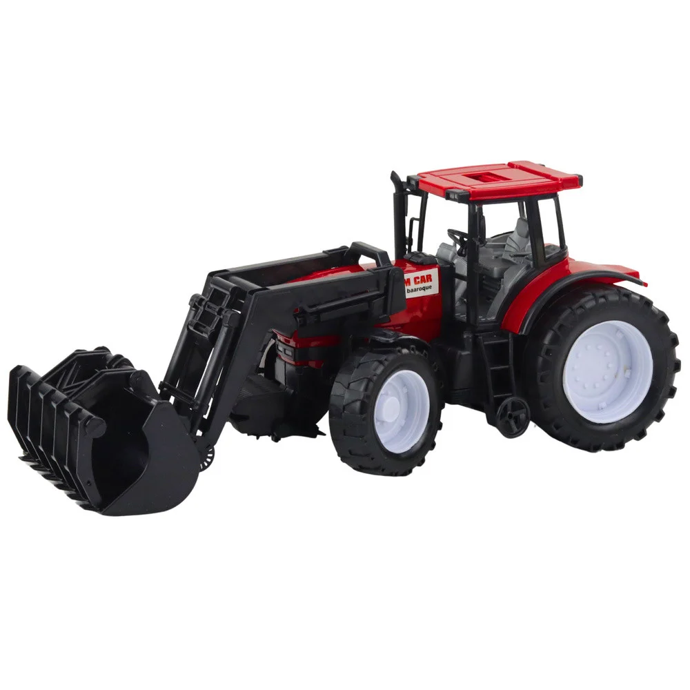 Traktor Poljoprivredno Vozilo Poljoprivrednik S Crvenom Grabilicom_2