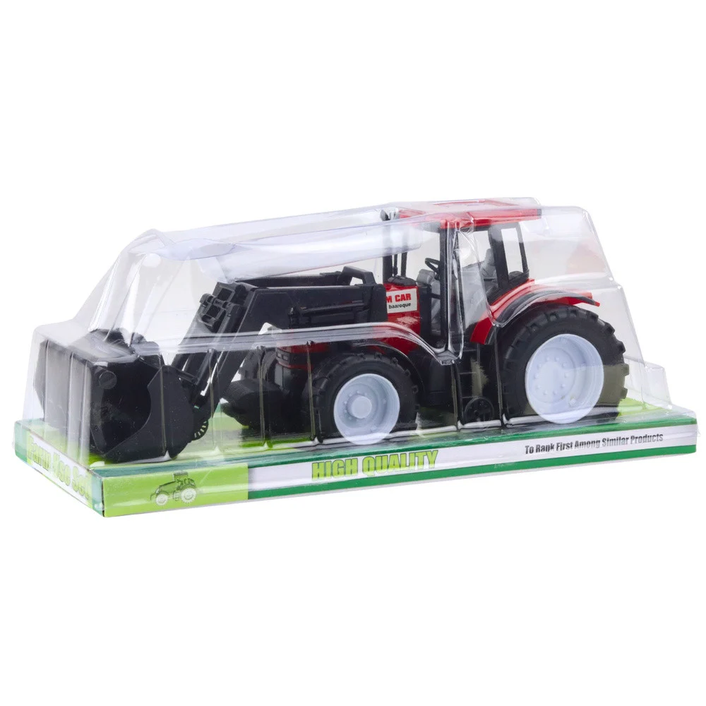 Traktor Poljoprivredno Vozilo Poljoprivrednik S Crvenom Grabilicom_3