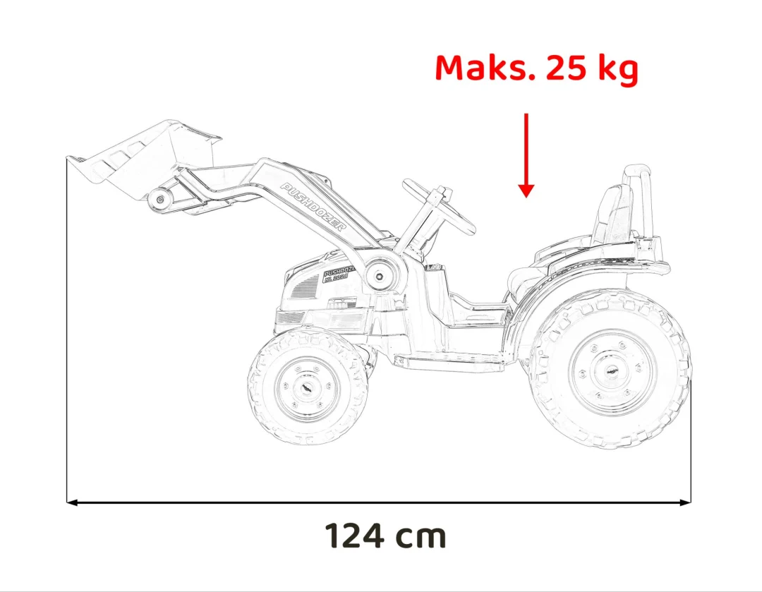 Traktor-bager na akumulator zeleni 12V_2