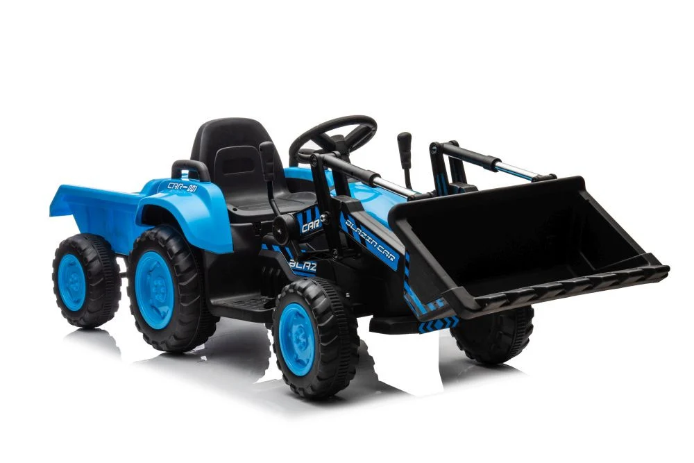 Traktor na baterije s korpom BW-X002A Plava auto na akumulator_1