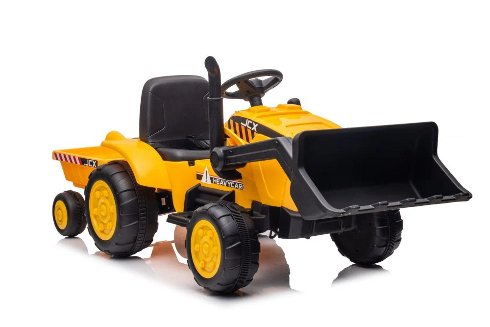 Traktor na baterije s prikolicom S617 žuti auto na akumulator_1