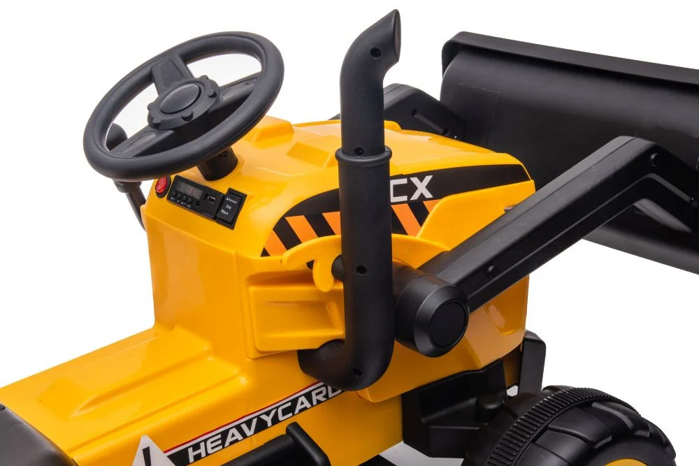 Traktor na baterije s prikolicom S617 žuti auto na akumulator_11