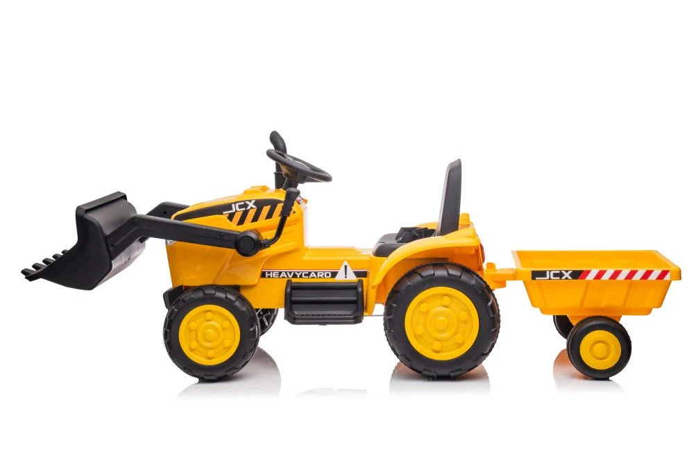 Traktor na baterije s prikolicom S617 žuti auto na akumulator_2