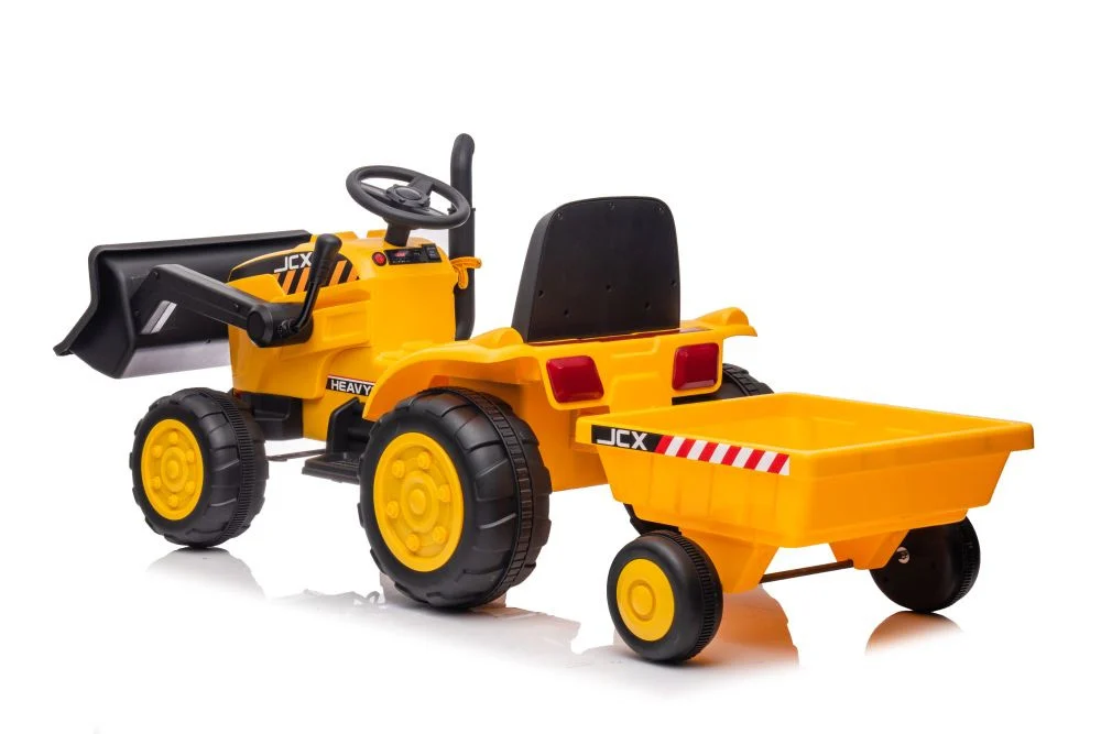 Traktor na baterije s prikolicom S617 žuti auto na akumulator_3