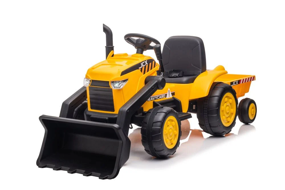 Traktor na baterije s prikolicom S617 žuti auto na akumulator_6