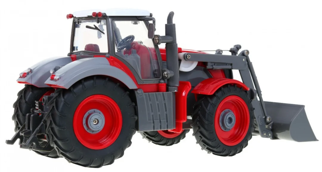 Traktor s bagerom i prikolicom za djecu 3+ Daljinski upravljano + Pokretni dijelovi Crvena i zelena_4