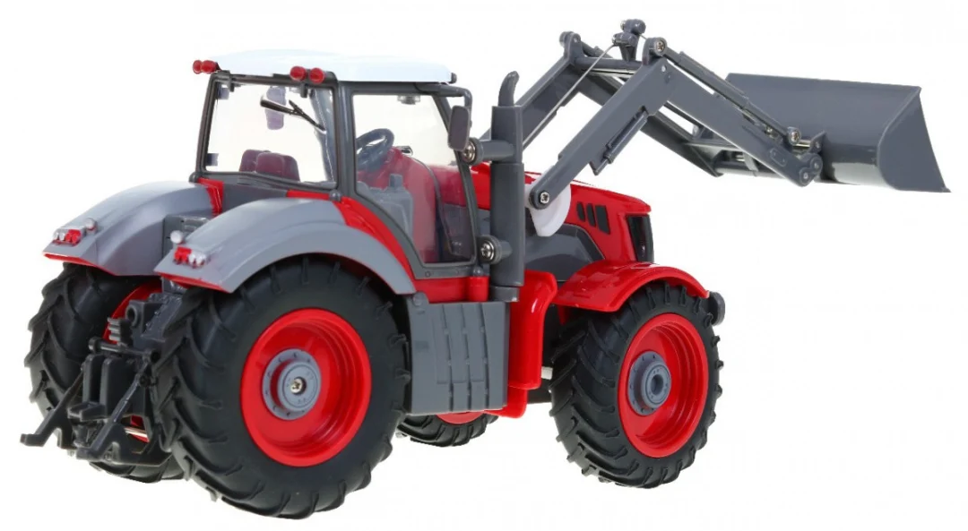 Traktor s bagerom i prikolicom za djecu 3+ Daljinski upravljano + Pokretni dijelovi Crvena i zelena_5