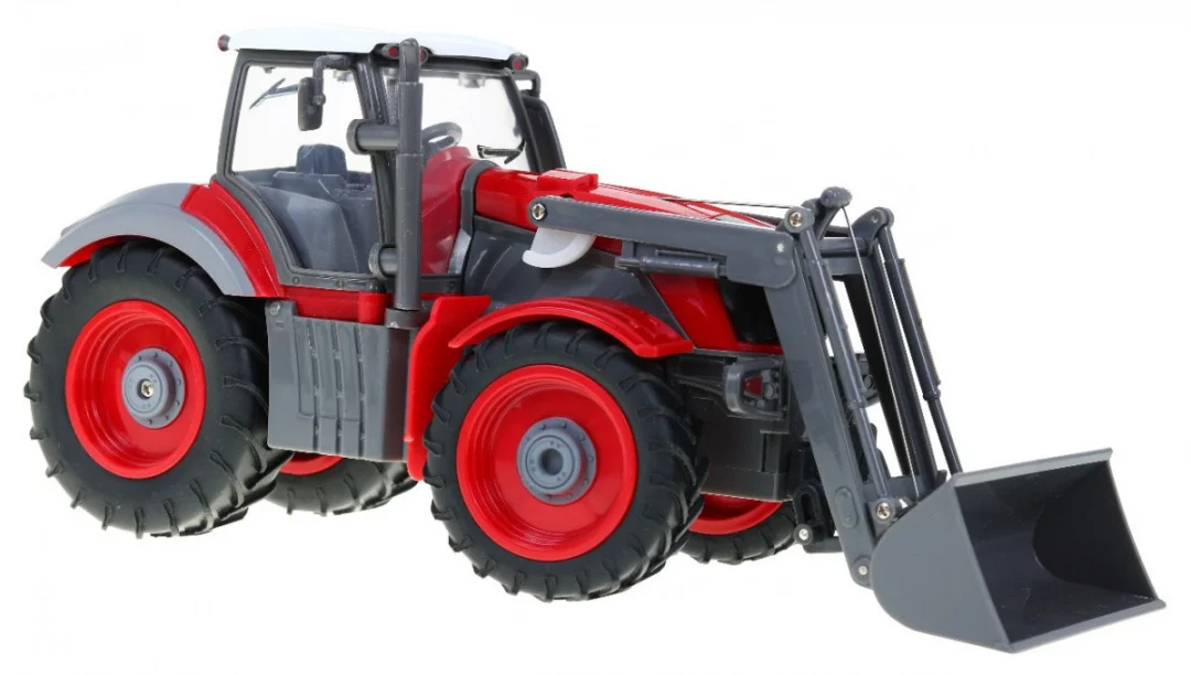 Traktor s bagerom i prikolicom za djecu 3+ Daljinski upravljano + Pokretni dijelovi Crvena i zelena_8