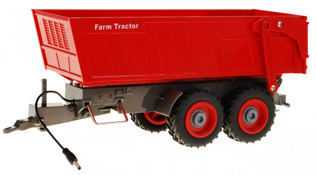 Traktor s bagerom i prikolicom za djecu 3+ Daljinski upravljano + pokretni dijelovi Zelena i crvena_5