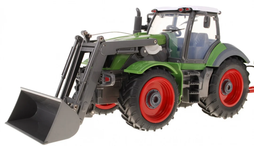 Traktor s bagerom i prikolicom za djecu 3+ Daljinsko upravljanje + pokretni dijelovi Zeleni_10