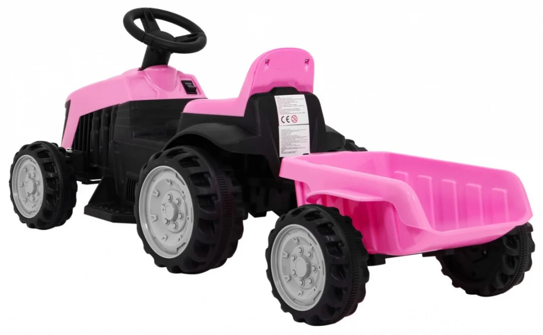 Traktor s prikolicom ružičasti 6V auto na akumulator_4
