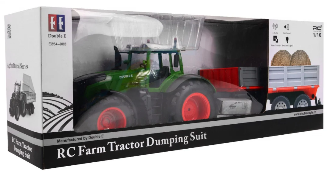 Traktor s prikolicom za djecu 6+ Model na daljinsko upravljanje 1:16 Pokretni dijelovi + zvukovi_3