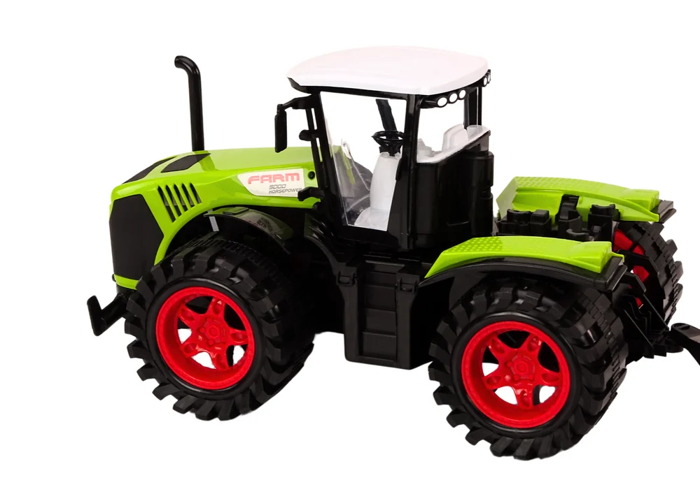 Traktor s prikolicom za drva i 9 bali, zeleni_6