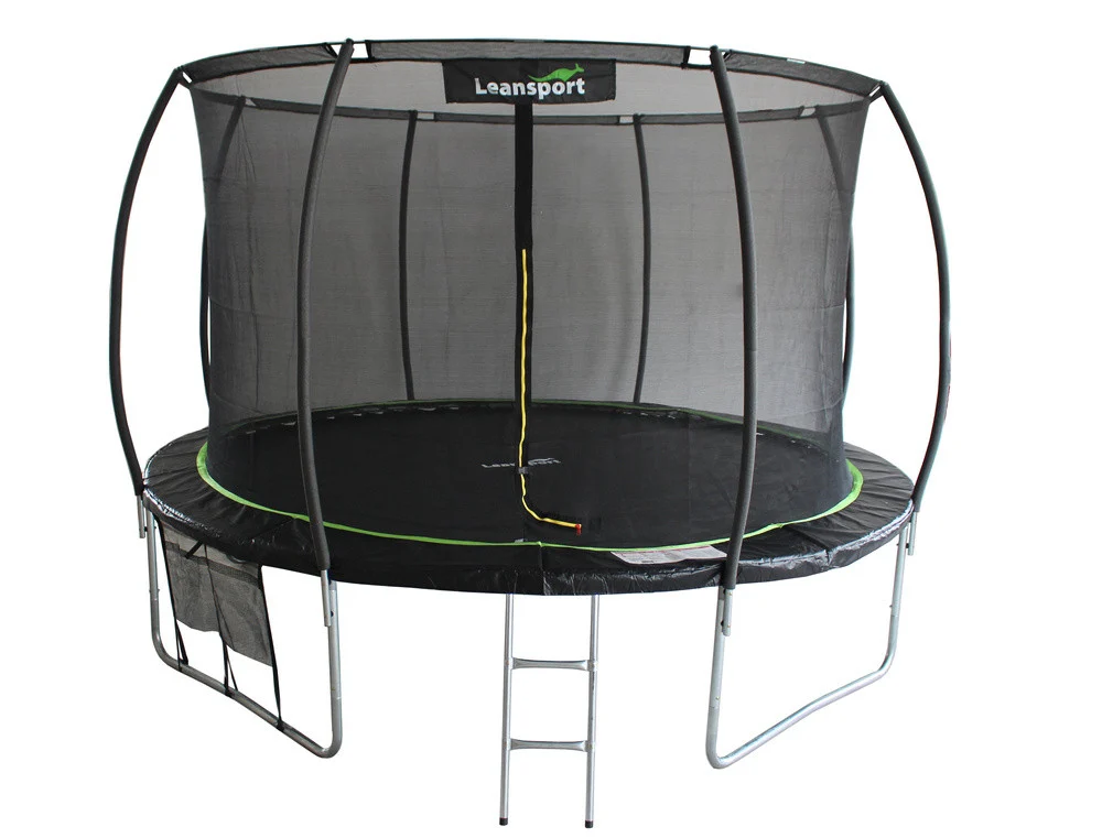 Trampolin Lean Sport Max 14 stopa, crno-zeleni_1