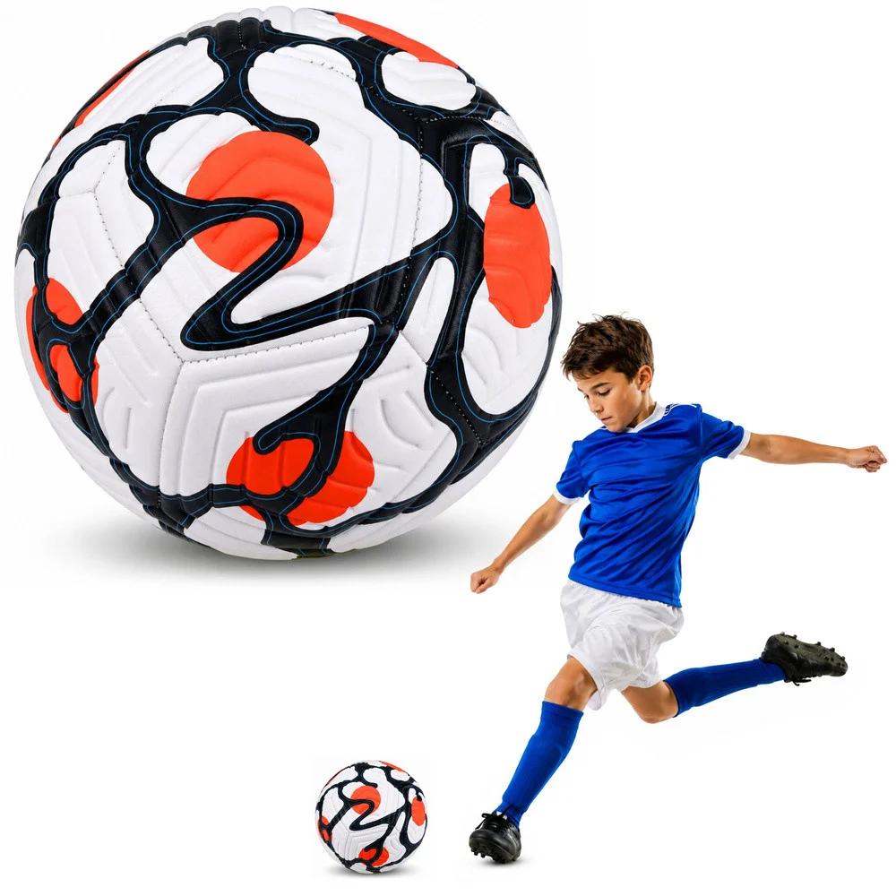 Trening nogometna lopta bijelo-narančasta, 22 cm, veličina 5_1