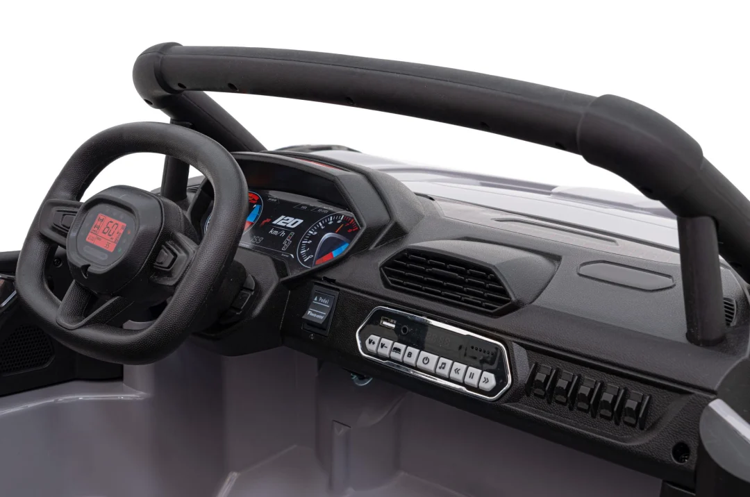Trkaći auto buggy na 5 baterija za djecu + 3. Siva + 2x200W motora + daljinski upravljač + spori_9
