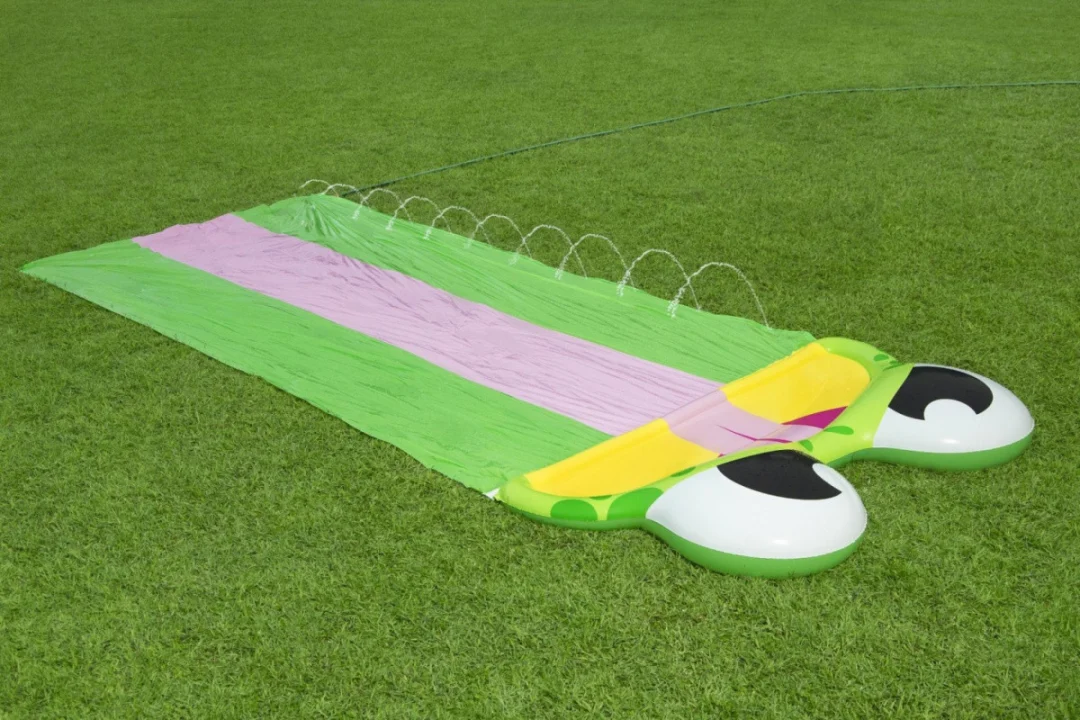 Trostruki vodeni tobogan Žaba za djecu 3+ Staza 488 cm BESTWAY + zakrpa za popravak_3