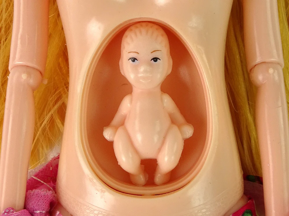 Trudna lutka ružičasta cvjetna 30 cm_3