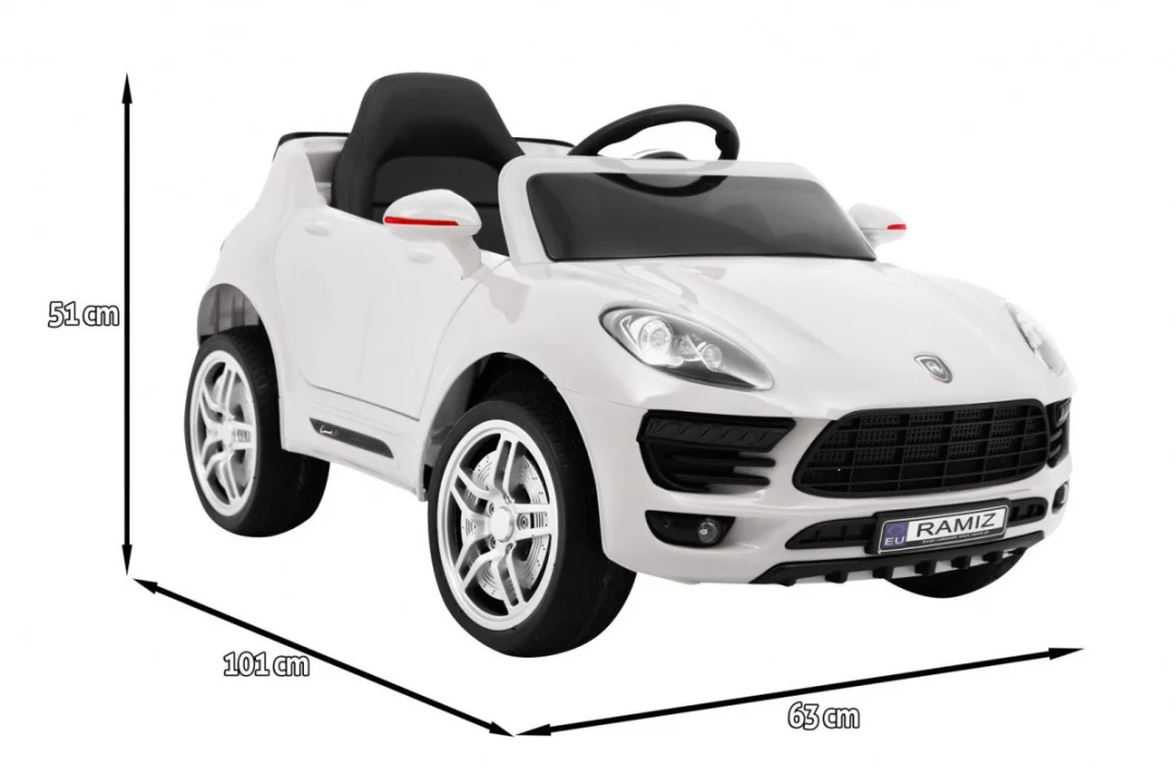 Turbo-S dječji automobil na baterije, bijeli + daljinski upravljač + spori start + EVA, bijela_2