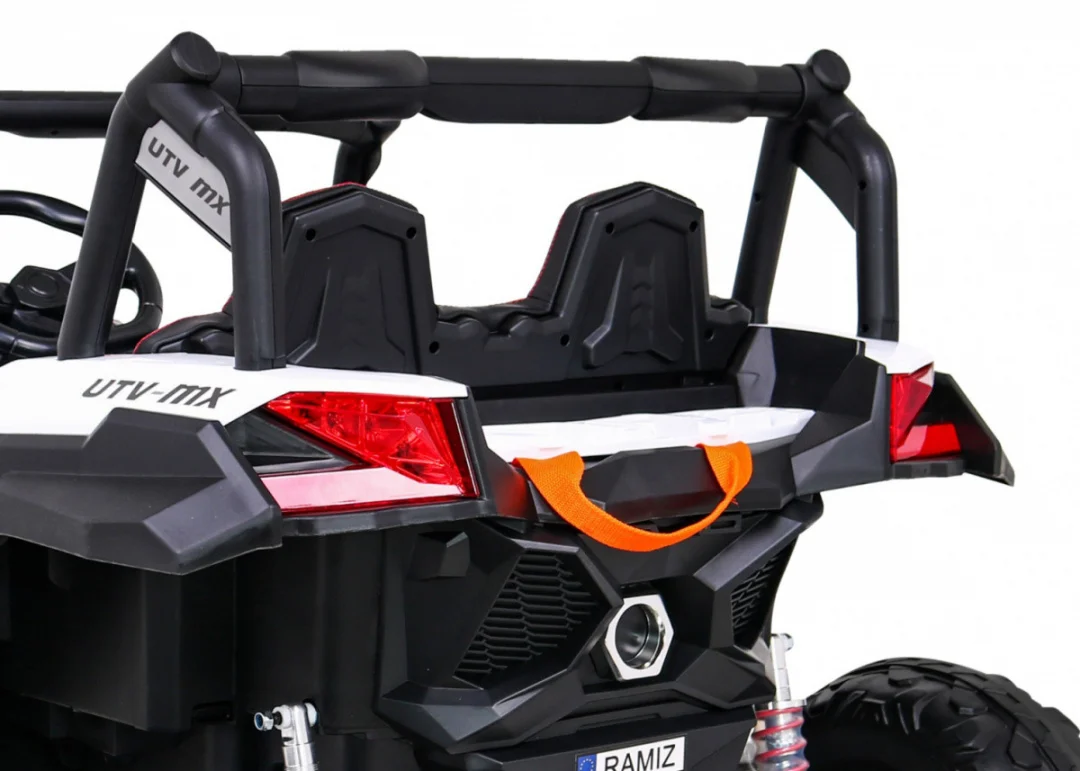 UTV-MX Dječji akumulatorski buggy bijeli + 4x4 pogon + daljinski upravljač + audio LED + kutija za pohranu + EVA + spori start, bijela_12